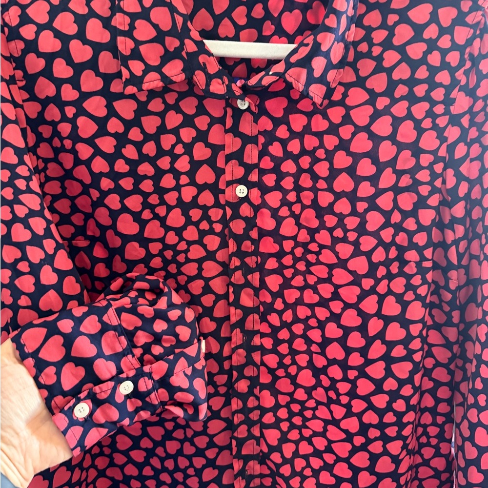 Dalia Collection Red Heart Pattern Shirt - Picture 4 of 6